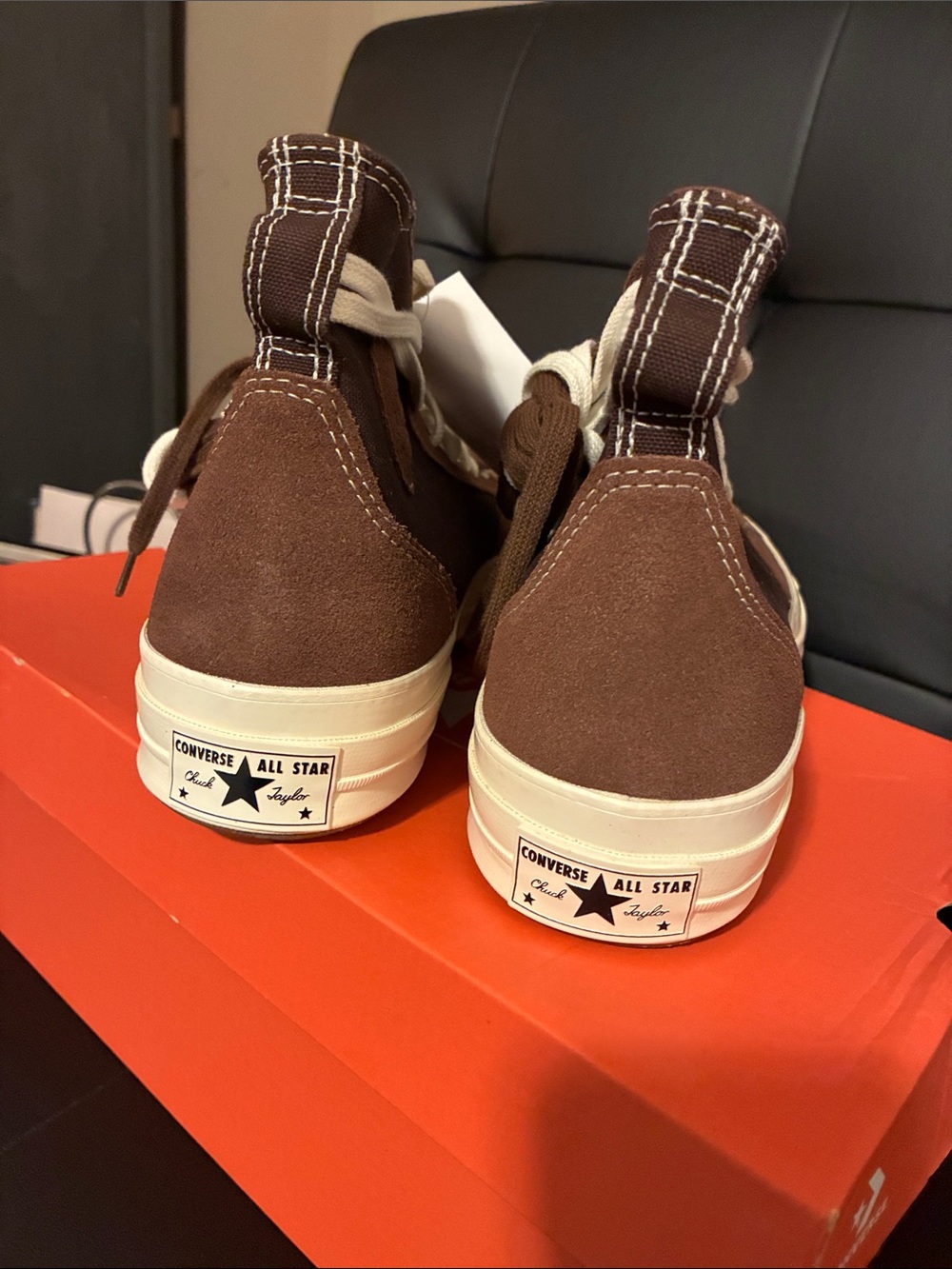 Converse Mens 12 Brown High Top Sneakers 173196C Chuck Taylor’s 70 HI dark root - Picture 6 of 12